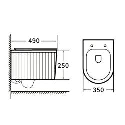 ZESTAW PODTYNKOWY WC STELAŻ TECE MISKA LUMA-MTB-RIM-03 PRZYCISK TC-9240407 CZARNY MAT