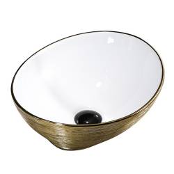 UMYWALKA NABLATOWA CERAMICZNA OWALNA LUMO-GL-BR-405 ZŁOTA LUMO-GL-BR-405