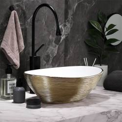 UMYWALKA NABLATOWA CERAMICZNA OWALNA LUMO-GL-BR-405 ZŁOTA LUMO-GL-BR-405