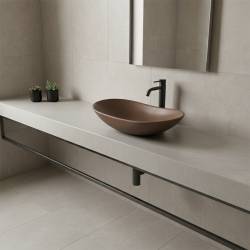 UMYWALKA NABLATOWA CERAMICZNA OWALNA LAVI-BR-625 BRĄZOWA LAVI-BR-625