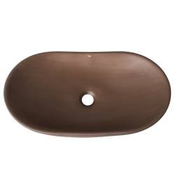 UMYWALKA NABLATOWA CERAMICZNA OWALNA LAVI-BR-625 BRĄZOWA LAVI-BR-625
