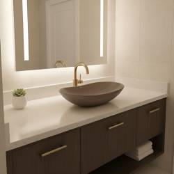 UMYWALKA NABLATOWA CERAMICZNA OWALNA LAVI-BR-625 BRĄZOWA LAVI-BR-625