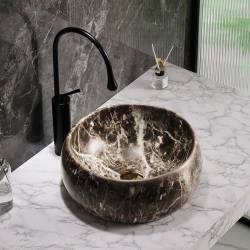 UMYWALKA NABLATOWA CERAMICZNA OKRĄGŁA MARMUROWA NAOMI-MAR6-400