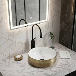 UMYWALKA NABLATOWA CERAMICZNA OKRĄGŁA LAVA-GL-BR-360 ZŁOTA LAVA-GL-BR-360