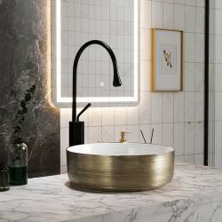 UMYWALKA NABLATOWA CERAMICZNA OKRĄGŁA LAVA-GL-BR-360 ZŁOTA LAVA-GL-BR-360
