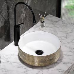 UMYWALKA NABLATOWA CERAMICZNA OKRĄGŁA LAVA-GL-BR-360 ZŁOTA LAVA-GL-BR-360