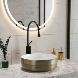 UMYWALKA NABLATOWA CERAMICZNA OKRĄGŁA LAVA-GL-BR-360 ZŁOTA LAVA-GL-BR-360