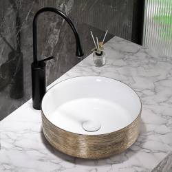 UMYWALKA NABLATOWA CERAMICZNA OKRĄGŁA LAVA-GL-BR-360 ZŁOTA LAVA-GL-BR-360