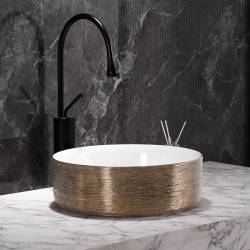 UMYWALKA NABLATOWA CERAMICZNA OKRĄGŁA LAVA-GL-BR-360 ZŁOTA LAVA-GL-BR-360