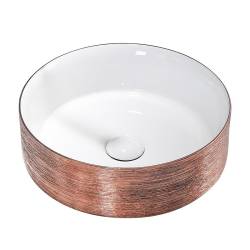 UMYWALKA NABLATOWA CERAMICZNA OKRĄGŁA LAVA-P-GL-360 RÓŻOWE ZŁOTO LAVA-P-GL-360