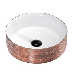 UMYWALKA NABLATOWA CERAMICZNA OKRĄGŁA LAVA-P-GL-360 RÓŻOWE ZŁOTO LAVA-P-GL-360