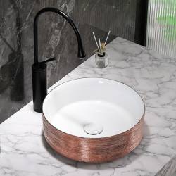 UMYWALKA NABLATOWA CERAMICZNA OKRĄGŁA LAVA-P-GL-360 RÓŻOWE ZŁOTO LAVA-P-GL-360