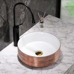 UMYWALKA NABLATOWA CERAMICZNA OKRĄGŁA LAVA-P-GL-360 RÓŻOWE ZŁOTO LAVA-P-GL-360