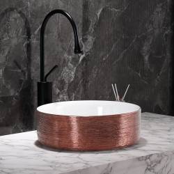 UMYWALKA NABLATOWA CERAMICZNA OKRĄGŁA LAVA-P-GL-360 RÓŻOWE ZŁOTO LAVA-P-GL-360