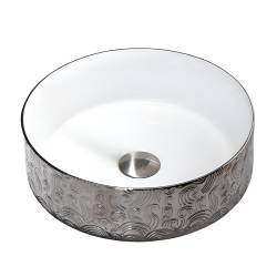 UMYWALKA NABLATOWA CERAMICZNA OKRĄGŁA LAVA-WH-SV-MOD3-360 SREBRNA LAVA-WH-SV-MOD3-360