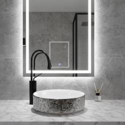 UMYWALKA NABLATOWA CERAMICZNA OKRĄGŁA LAVA-WH-SV-MOD3-360 SREBRNA LAVA-WH-SV-MOD3-360