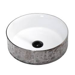UMYWALKA NABLATOWA CERAMICZNA OKRĄGŁA LAVA-WH-SV-MOD3-360 SREBRNA LAVA-WH-SV-MOD3-360