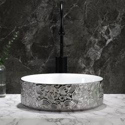 UMYWALKA NABLATOWA CERAMICZNA OKRĄGŁA LAVA-WH-SV-MOD3-360 SREBRNA LAVA-WH-SV-MOD3-360