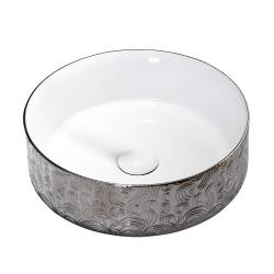 UMYWALKA NABLATOWA CERAMICZNA OKRĄGŁA LAVA-WH-SV-MOD3-360 SREBRNA LAVA-WH-SV-MOD3-360