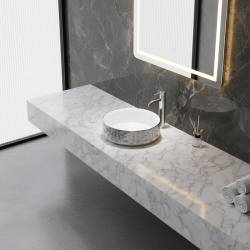 UMYWALKA NABLATOWA CERAMICZNA OKRĄGŁA LAVA-WH-SV-MOD3-360 SREBRNA LAVA-WH-SV-MOD3-360