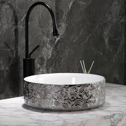 UMYWALKA NABLATOWA CERAMICZNA OKRĄGŁA LAVA-WH-SV-MOD3-360 SREBRNA LAVA-WH-SV-MOD3-360
