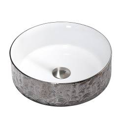 UMYWALKA NABLATOWA CERAMICZNA OKRĄGŁA LAVA-WH-SV-MOD3-360 SREBRNA LAVA-WH-SV-MOD3-360