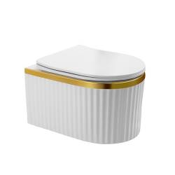MISKA WC WISZĄCA RIMLESS LUMA-WH-GL-RIM-03 BIAŁA DESKA WOLNOOPADAJĄCA DUROPLAST LUMA-WH-GL-RIM-03