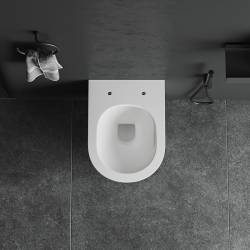 MISKA WC WISZĄCA RIMLESS LUMA-WH-GL-RIM-03 BIAŁA DESKA WOLNOOPADAJĄCA DUROPLAST LUMA-WH-GL-RIM-03