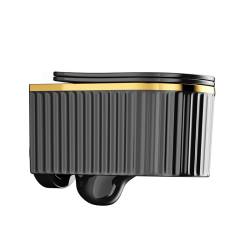 MISKA WC WISZĄCA RIMLESS LUMA-BL-GL-RIM-03 CZARNA DESKA WOLNOOPADAJĄCA DUROPLAST LUMA-BL-GL-RIM-03