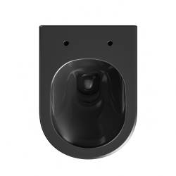 MISKA WC WISZĄCA RIMLESS LUMA-BL-GL-RIM-03 CZARNA DESKA WOLNOOPADAJĄCA DUROPLAST LUMA-BL-GL-RIM-03