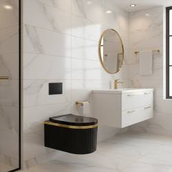 MISKA WC WISZĄCA RIMLESS LUMA-BL-GL-RIM-03 CZARNA DESKA WOLNOOPADAJĄCA DUROPLAST LUMA-BL-GL-RIM-03