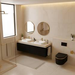 MISKA WC WISZĄCA RIMLESS LUMA-BL-GL-RIM-03 CZARNA DESKA WOLNOOPADAJĄCA DUROPLAST LUMA-BL-GL-RIM-03