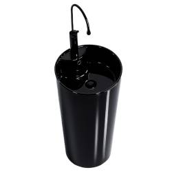 UMYWALKA WOLNOSTOJĄCA CERAMICZNA OGRĄGŁA LINO-BL-400 CZARNA LINO-BL-400