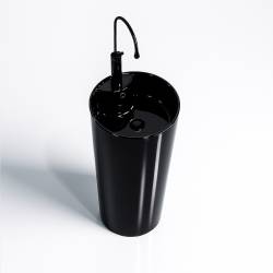 UMYWALKA WOLNOSTOJĄCA CERAMICZNA OGRĄGŁA LINO-BL-400 CZARNA LINO-BL-400