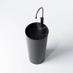 UMYWALKA WOLNOSTOJĄCA CERAMICZNA OKRĄGŁA LINO-MTB-400 CZARNY MAT LINO-MTB-400