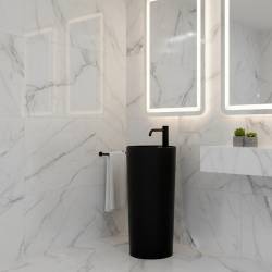 UMYWALKA WOLNOSTOJĄCA CERAMICZNA OKRĄGŁA LINO-MTB-400 CZARNY MAT LINO-MTB-400