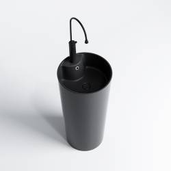 UMYWALKA WOLNOSTOJĄCA CERAMICZNA OKRĄGŁA LINO-MTB-400 CZARNY MAT LINO-MTB-400