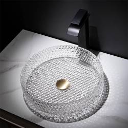 UMYWALKA NABLATOWA SZKLANA OKRĄGŁA BRILLANT1-TR-360 TRANSPARENTNA 36x12 CM BRILLANT1-TR-360