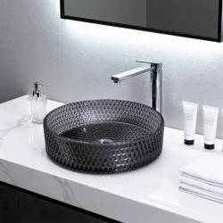 UMYWALKA NABLATOWA SZKLANA OKRĄGŁA BRILLANT1-BL-400 CZARNA BRILLANT1-BL-400