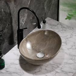 UMYWALKA NABLATOWA CERAMICZNA MARMUROWA OWALNA LUMO-MAR8-405