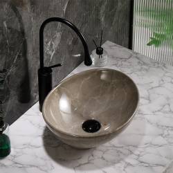 UMYWALKA NABLATOWA CERAMICZNA MARMUROWA OWALNA LUMO-MAR8-405