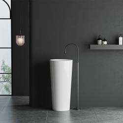 UMYWALKA WOLNOSTOJĄCA CERAMICZNA OWALNA LINO-WH-WOF-400 BIAŁA LINO-WH-WOF-400