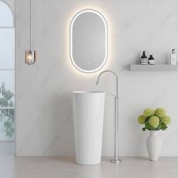 UMYWALKA WOLNOSTOJĄCA CERAMICZNA OWALNA LINO-WH-WOF-400 BIAŁA LINO-WH-WOF-400