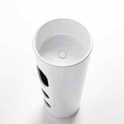 UMYWALKA WOLNOSTOJĄCA CERAMICZNA OWALNA LINO-WH-WOF-400 BIAŁA LINO-WH-WOF-400