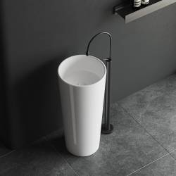 UMYWALKA WOLNOSTOJĄCA CERAMICZNA OWALNA LINO-WH-WOF-400 BIAŁA LINO-WH-WOF-400