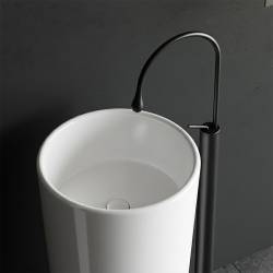 UMYWALKA WOLNOSTOJĄCA CERAMICZNA OWALNA LINO-WH-WOF-400 BIAŁA LINO-WH-WOF-400