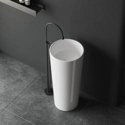 UMYWALKA WOLNOSTOJĄCA CERAMICZNA OWALNA LINO-WH-WOF-400 BIAŁA LINO-WH-WOF-400
