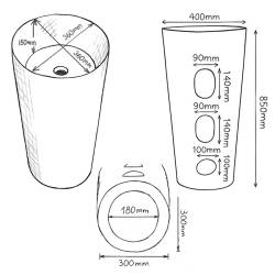 UMYWALKA WOLNOSTOJĄCA CERAMICZNA OWALNA LINO-WH-WOF-400 BIAŁA LINO-WH-WOF-400