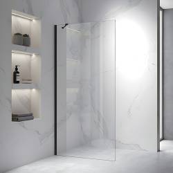 ŚCIANKA SZYBA PRYSZNICOWA ZES-KZ24-BL-70 SZYBA WALK-IN 70 CM 6 MM CZARNA