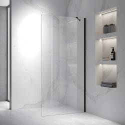 ŚCIANKA SZYBA PRYSZNICOWA ZES-KZ24-BL-70 SZYBA WALK-IN 70 CM 6 MM CZARNA